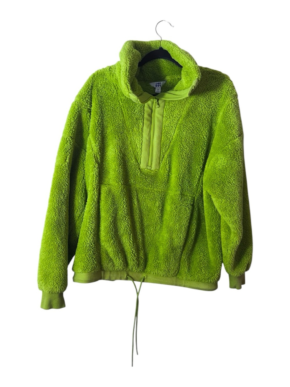 JoyLab women's  Neon Lime Sherpa Half-Zip Pullover Size Medium Workout Fall Soft